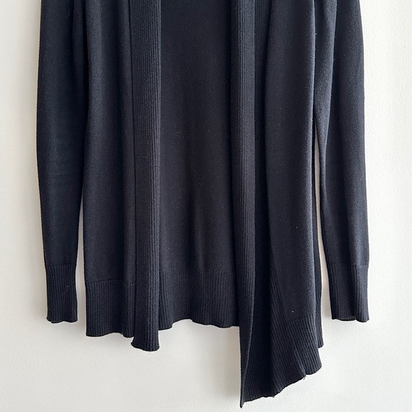 Belldini Asymmetrical Long Black Open Cardigan, Casual Versatile Sweater, Small - Picture 3 of 16